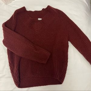 Burgundy knit sweater